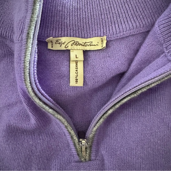 Enzo Mantovani Cashmere Quarter Zip Sweater Pullover - Picture 5 of 5